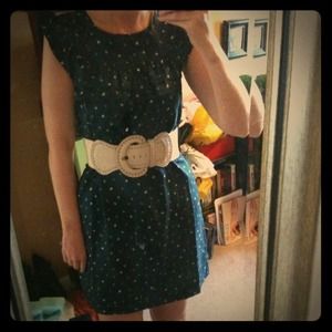 Silk, navy dress from Forever 21