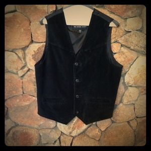 Casual black suede vest