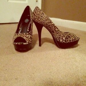 Leopard print heels.