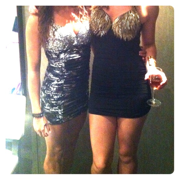 Black/gold club dress (the one on the right!)