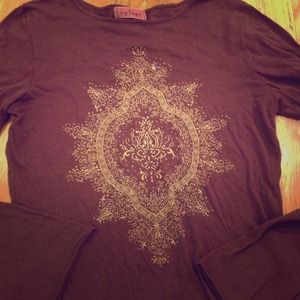 Yoga long sleeve beaded design long sleeve tee.