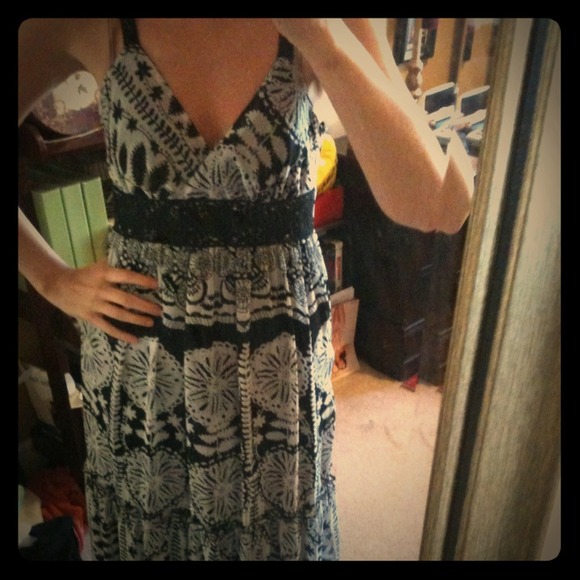 Black and white maxi dress