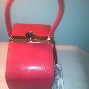 Octagon shaped handbag in pink