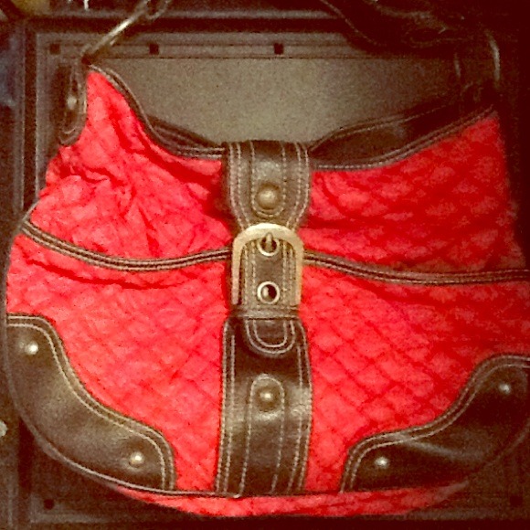 Red and brown purse