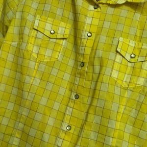 Yellow button down top