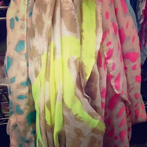 Neon leopard scarf