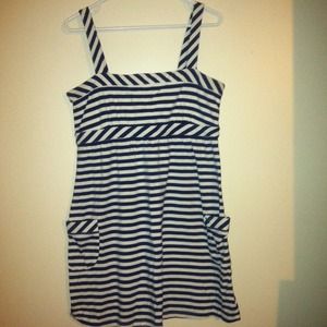 American Eagle blue & white nautical striped dress
