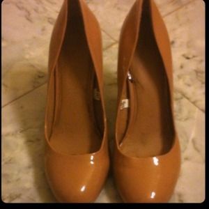 Nude Patent Leather Pumps