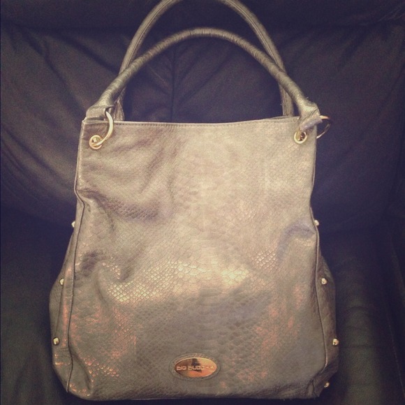 ❤❤SOLD❤❤Big Buddha Studded Gray Vegan Leather