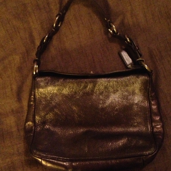 Coach Metallic Handbag with top opening REDUCED