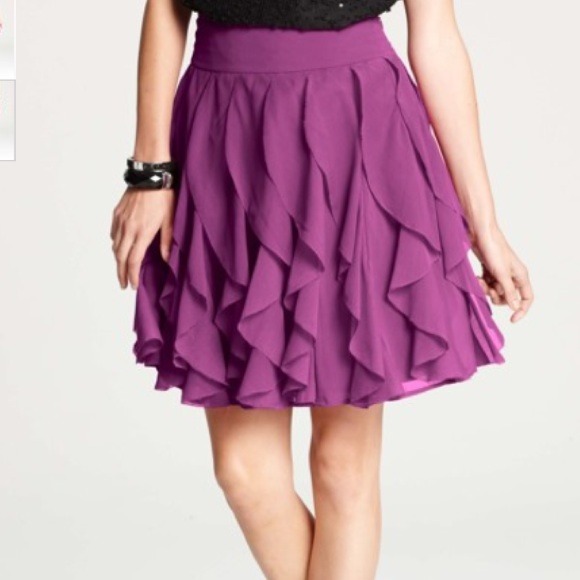 Ann Taylor Dresses & Skirts - HOLD NWT Ann Taylor Purple Ruffle Tiered Skirt