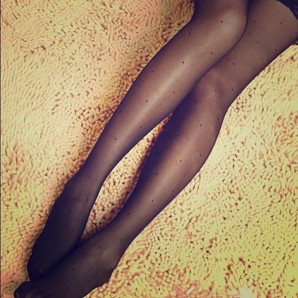 Accessories - Japan imported Little dots black Tights