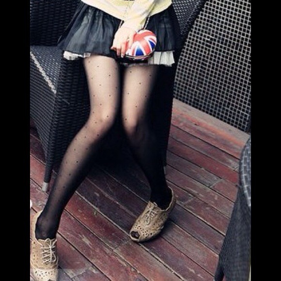 Japan imported Little dots black Tights - Picture 4 of 4