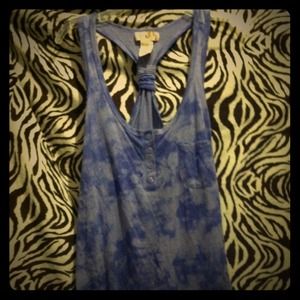 Purple tie dyed racer back tank.