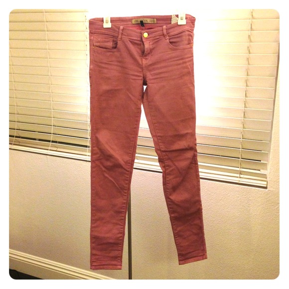 Zara pastel pink slim fit skinny jeans