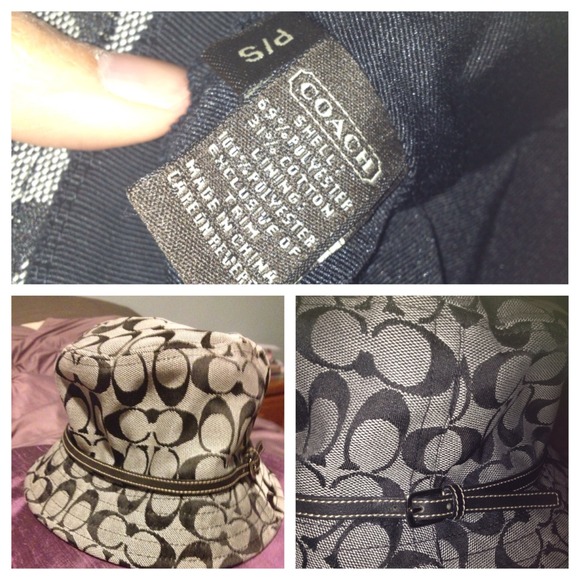 Authentic black and grey C logo coach bucket hat