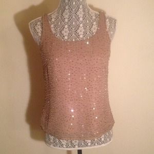 Taupe Sequin Top