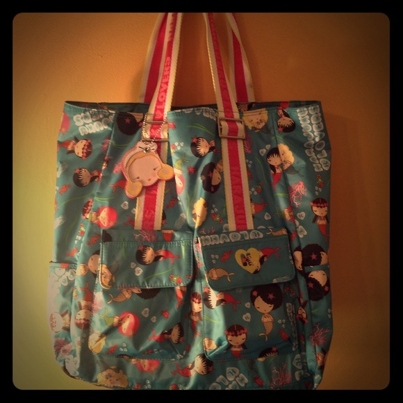 Large mermaid print harajuku lovers tote (real)