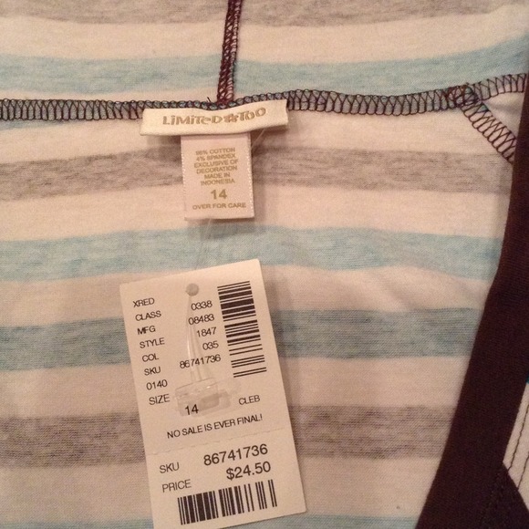 Girls Striped Hoodie Top - Picture 2 of 3