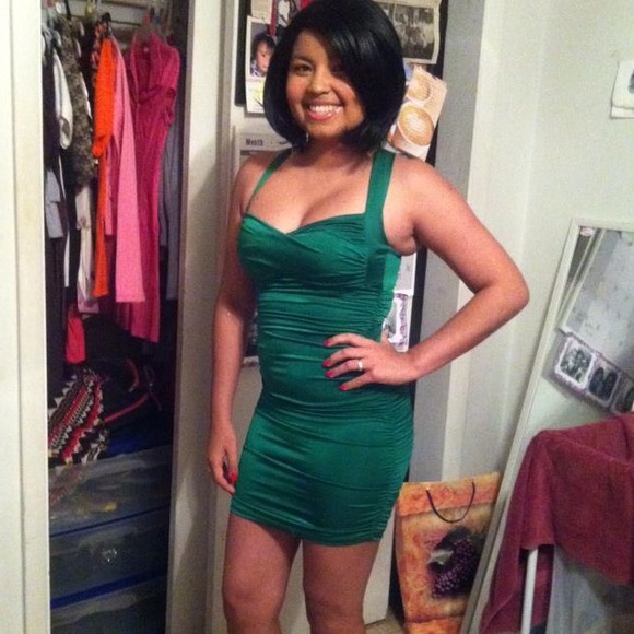 Green tight dress