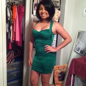 Green tight dress