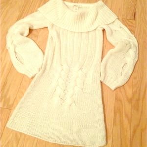 Twist Cable Tunic Sweater {cream}