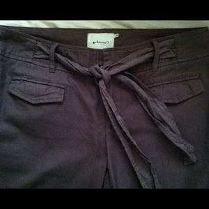 Brown Tie Bootcut Pants