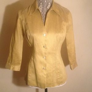 Gold Pinstripe Button Down Shirt