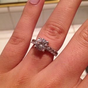 Faux engagement ring sterling silver STAMPED