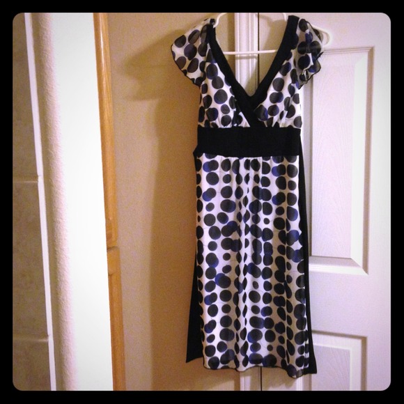Blue and black dress