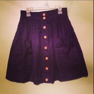 Violet High-Waisted Button Skirt