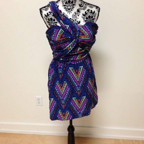 Mara Hoffman twist one shoulder tribal dress