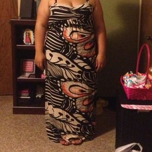 Maxi dress, pink dress, free item