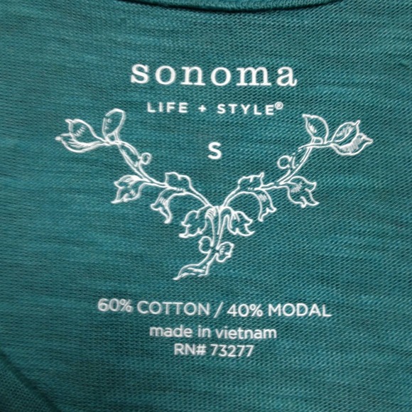 Sonoma Teal Sleeveless Top. Size Small - Picture 3 of 3