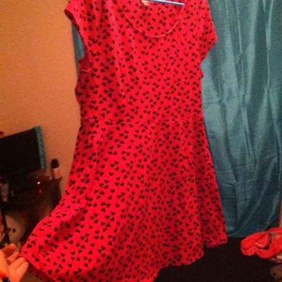 Pink black hearted dress