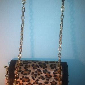 Black and leopard bag
