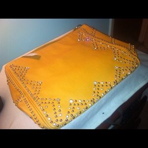 Yellow embellished bag