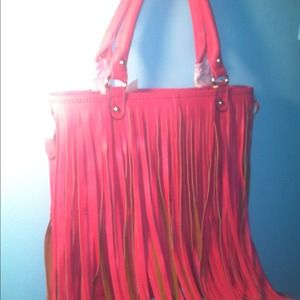 Pink shingled bag