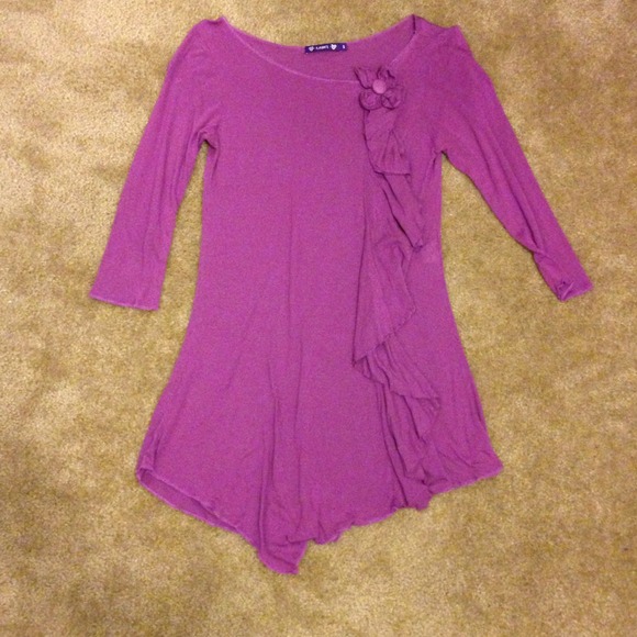 Purple top with flower detail