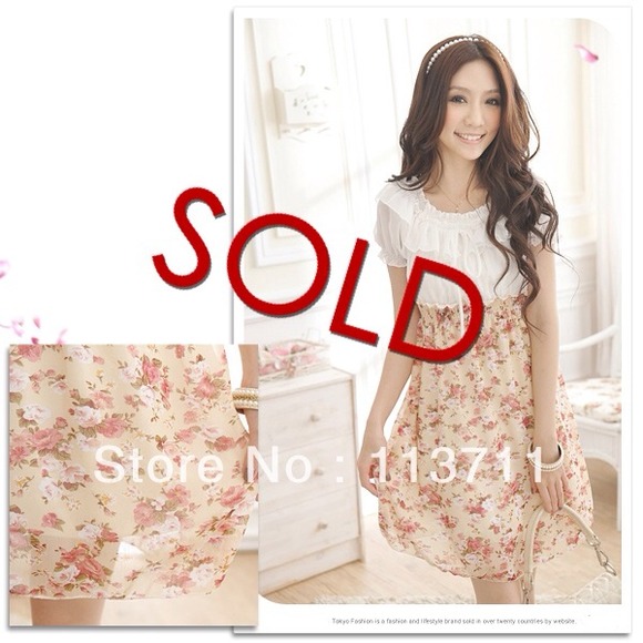 New Korean fashion chiffon tunic short sleeve