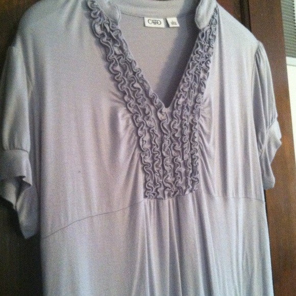 Tuxedo ruffled short sleeved top