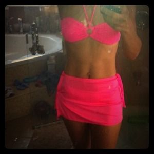 Hot pink 3 piece bathing suit