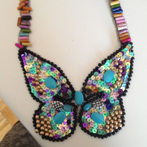 Butterfly beaded necklace