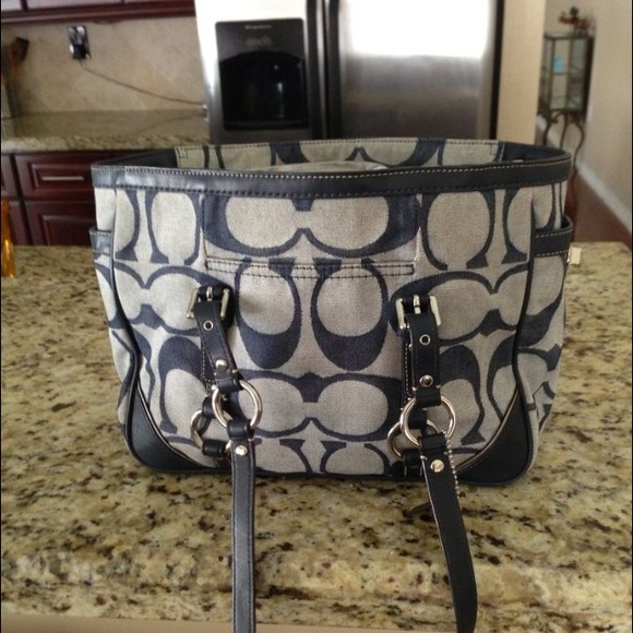 Blue denim coach bag.  100 percent authentic