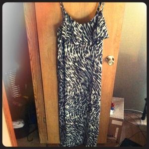 Floor length animal print sun dress