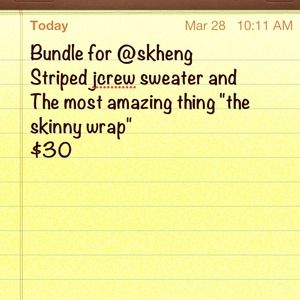 Striped sweater and skinny wrap