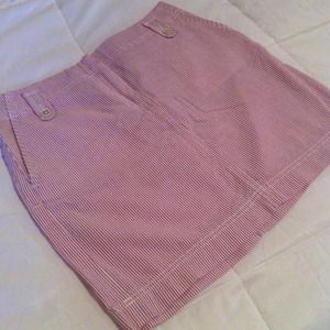 Ann Taylor LOFT Pink/White Seersucker Skirt :: 6P