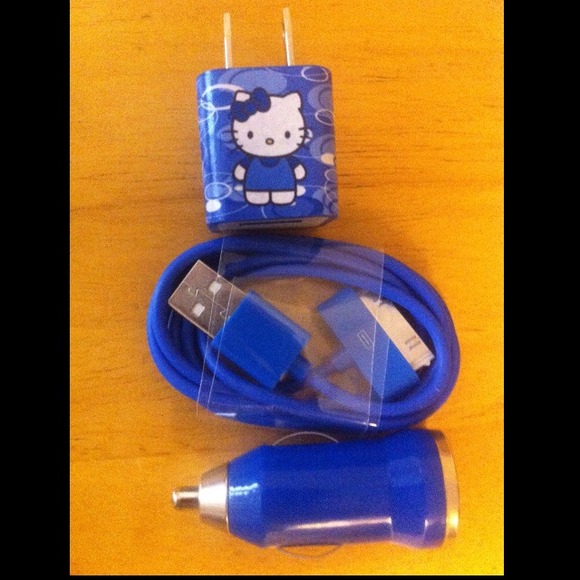 Hello kitty iphone charger set.
