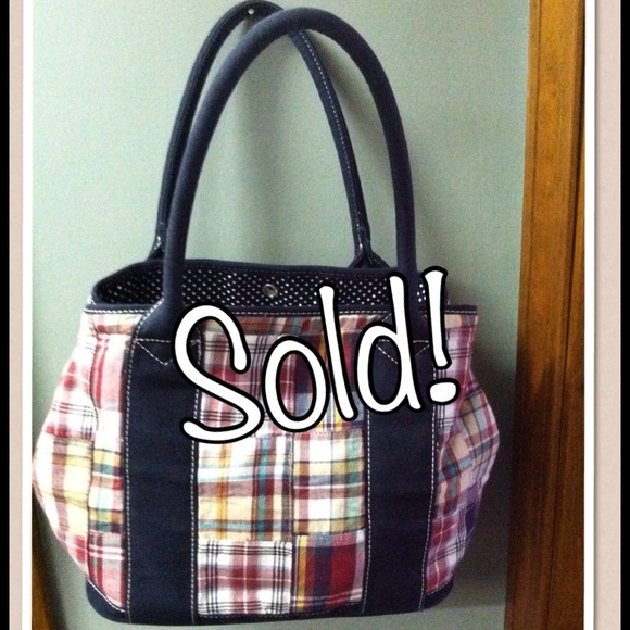 **** SOLD ***** J. Crew madras bag