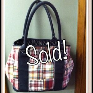 **** SOLD ***** J. Crew madras bag